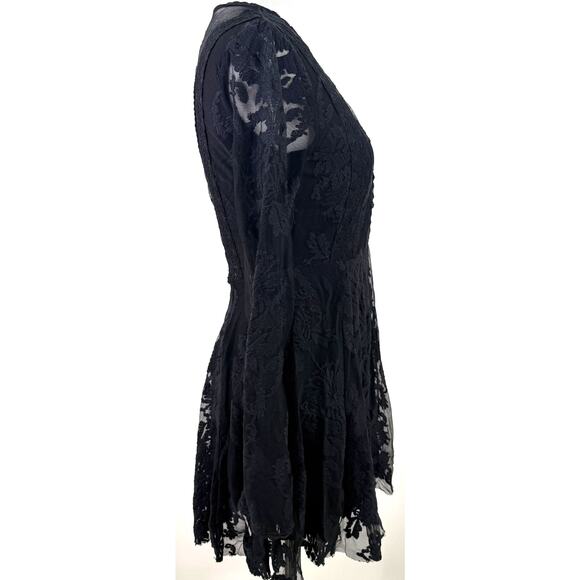 Free People Reign Over Me Lace Long Sleeve Dress Size 0 - Picture 7 of 9